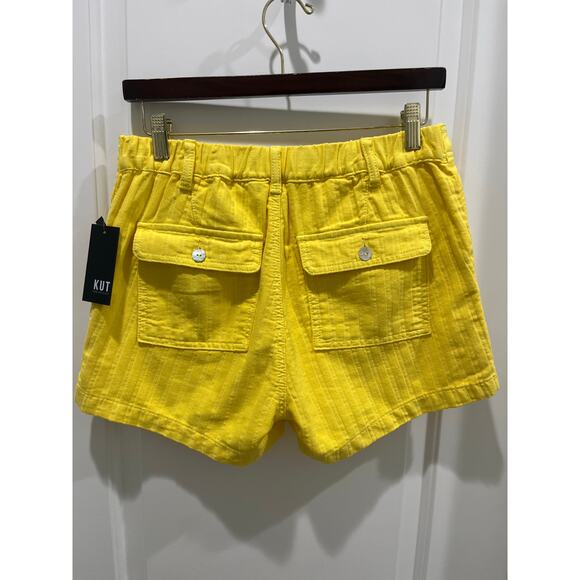 KUT from The Kloth Yellow Cotton & Hemp Shorts Sz S - Picture 4 of 4